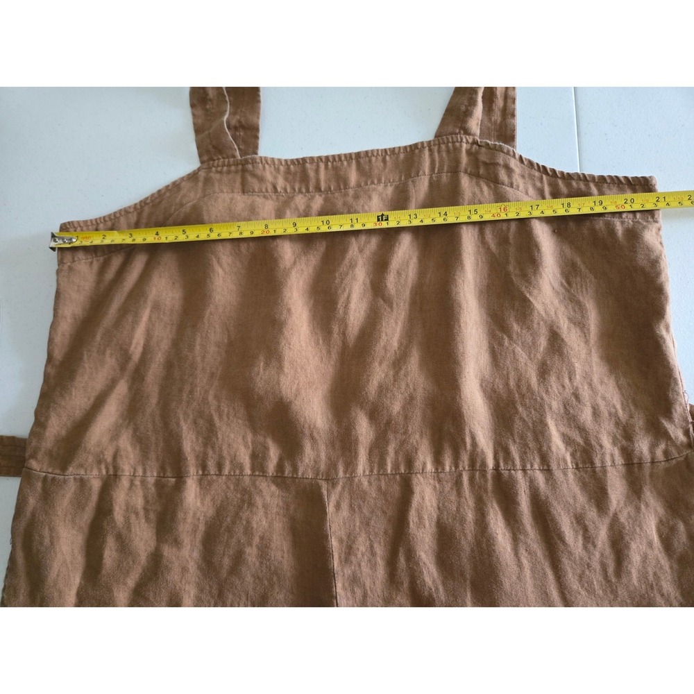 Quince 100% European Linen Square Neck Jumpsuit Brown XL Wide Leg Tie Waist - Picture 7 of 11